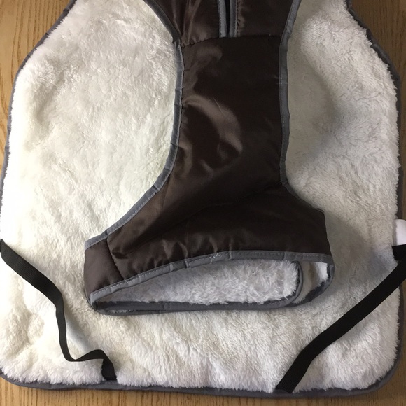 New Doggie Fleece Jacket Faux Collar Velcro Waist Closure Brown Medium 19”-16.5” - Picture 6 of 8